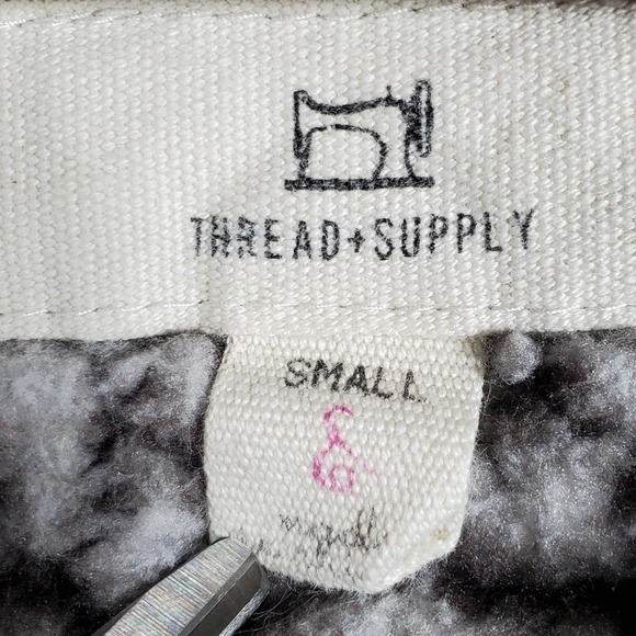 Thread + Supply Quarter Zip Fleece Pullover Ivory Size Small - Picture 8 of 11